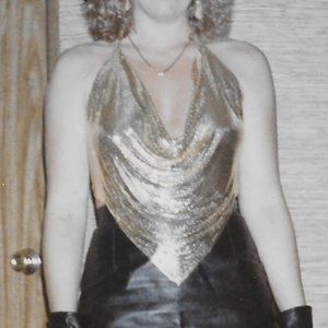 Whiting and Davis Metal Mesh Halter Top 80's Vintage